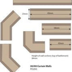 Metcalfe PO293 OO/HO Gauge Curtain Walls Card Kit