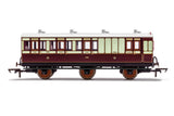 Hornby R40075 OO Gauge LNWR, 6 Wheel Coach, Brake 3rd Class, 7463 - Era 2