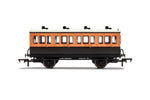 Hornby R40107 OO Gauge LSWR, 4 Wheel Coach, 1st Class, Fitted Lights, 123 - Era 2
