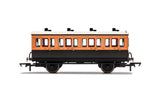 Hornby R40107 OO Gauge LSWR, 4 Wheel Coach, 1st Class, Fitted Lights, 123 - Era 2