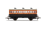 Hornby R40108A OO Gauge LSWR, 4 Wheel Coach, 3rd Class, Fitted Lights, 308 - Era 2