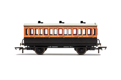 Hornby R40108A OO Gauge LSWR, 4 Wheel Coach, 3rd Class, Fitted Lights, 308 - Era 2