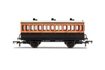 Hornby R40108 OO Gauge LSWR, 4 Wheel Coach, 3rd Class, Fitted Lights, 302 - Era 2