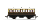 Hornby R40112 OO Gauge GWR, 4 Wheel Coach, 3rd Class, Fitted Lights, 1889 - Era 2/3