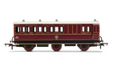 Hornby R40142 OO Gauge NBR, 6 Wheel Coach, Unclassed (Brake 3rd) Coach, Fitted Lights, 472 - Era 2