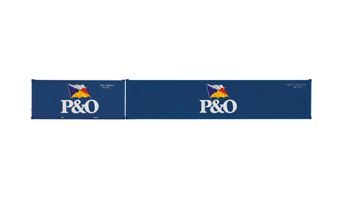 Hornby R60041 OO Gauge P&O, Container Pack, 1 x 20’ and 1 x 40’ Containers - Era 11