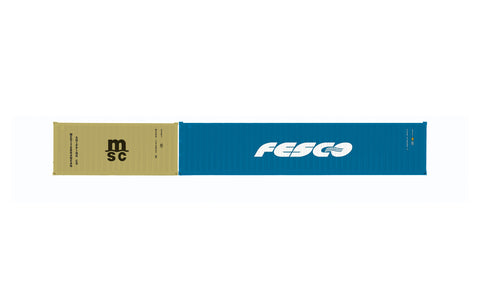 Hornby R60043 OO Gauge MSC & Fesco, Container Pack, 1 x 20’ and 1 x 40’ Containers - Era 11
