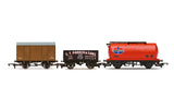 Hornby R60048 OO Gauge Triple Wagon Pack, Mixed Wagons with Box Van - Era 3