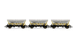 Hornby R60067 OO Gauge HFA Hopper Wagons, Three Pack, BR Coal Sector - Era 8