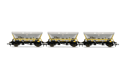 Hornby R60067 OO Gauge HFA Hopper Wagons, Three Pack, BR Coal Sector - Era 8