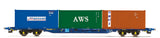 Hornby R60131 OO Gauge Touax, KFA Container Wagon with 3 x 20' Containers - Era 11