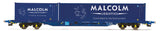 Hornby R60133 OO Gauge Malcolm Rail, KFA Container Wagon with 1 x 20' & 1 x 40' Containers - Era 11