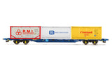 Hornby R6957 OO Gauge Tiphook, KFA Container wagon, 93437, with 3 x 20' tanktainers; Contank/RMI/Tate & Lyle - Era 11
