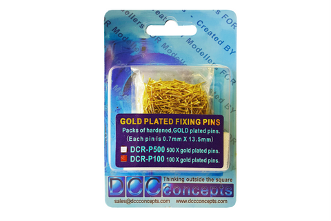 DCC Concepts DCR-P500 Pack of 500 Gold Plated Pins