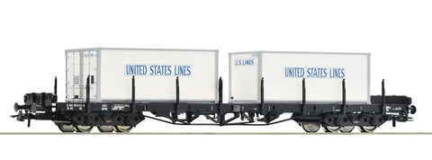 Roco 76714 HO Gauge NS Rs Bogie Stake Wagon w/USL Container Load IV