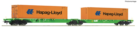 Roco 77370 HO Gauge SETG Double Container Carrying Wagon VI
