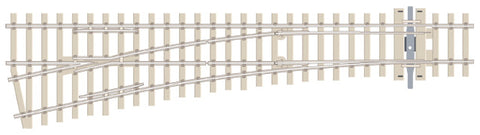 Peco SL-E1096 OO Gauge Code 75 Concrete Sleeper Medium Radius L/H Electrofrog Point