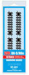 Peco ST-401 OO-9 Gauge Standard Straight Track Units (Pack 8)