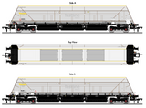 Accurascale 2606TOUAX1 OO Gauge HYA Bogie Hopper Wagon - Unpainted Touax - Pack 1