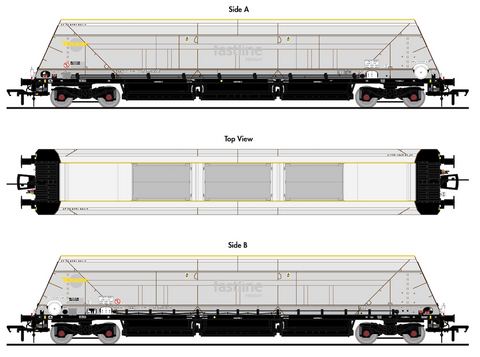 Accurascale 2606TOUAX1 OO Gauge HYA Bogie Hopper Wagon - Unpainted Touax - Pack 1
