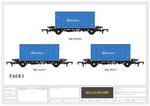 Accurascale 2070-GYP-I OO Gauge Gypsum Container PFA Wagon Triple Pack I
