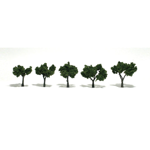 Woodland Scenics TR1502 1 1/4" to 2" Medium Green Trees (Pk 5)