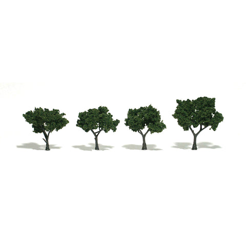 Woodland Scenics TR1504 2" to 3" Medium Green Trees (Pk 4)