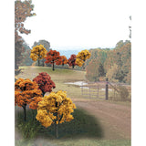 Woodland Scenics TR1576 2"-3" Ready Made Fall Colours Deciduous Trees Pack (23/Pk)