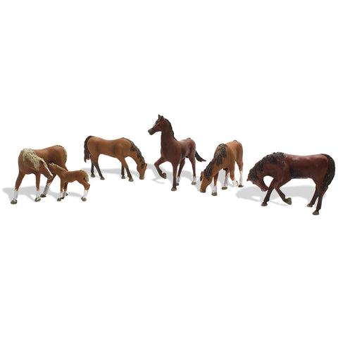 Woodland Scenics A1842 HO/OO Gauge Chestnut Horses