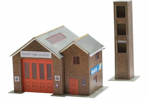 Superquick B36 OO Gauge Country Fire Station Card Kit