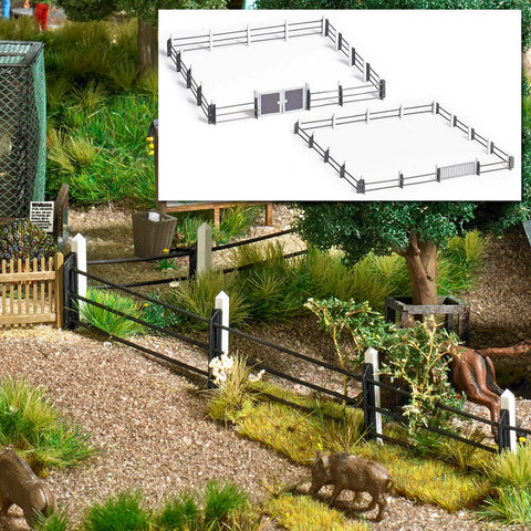 Busch 1022 HO/OO Gauge Modern Steel Tube Fencing Kit