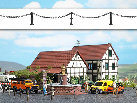 Busch 1023 HO/OO Gauge Wrought Iron Chain Fence Kit