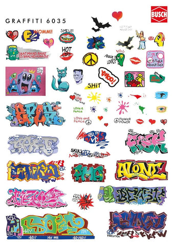 Busch 6035 HO/OO Gauge Graffiti Decals