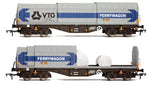 Dapol 4F-039-009 OO Gauge Telescopic Hood Wagon Tiphook Rail Blue/Grey 589 9 024-9