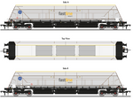 Accurascale 2602FF3 OO Gauge HYA Bogie Hopper Wagon - Fastline Freight/GE - Twin Pack 3