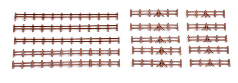 Gaugemaster GMKD13B N Gauge Brown Farm Rail Fencing 86mm x 5 Lengths