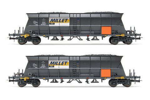 Jouef HJ6209 HO Gauge SNCF EF60 Millet 4 Axle Coal Hopper Set (2) VI