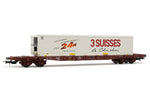 Jouef HJ6213 HO Gauge SNCF 3 Suisses S7 4 Axle Swapbody Wagon V