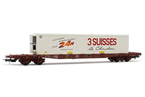 Jouef HJ6213 HO Gauge SNCF 3 Suisses S7 4 Axle Swapbody Wagon V