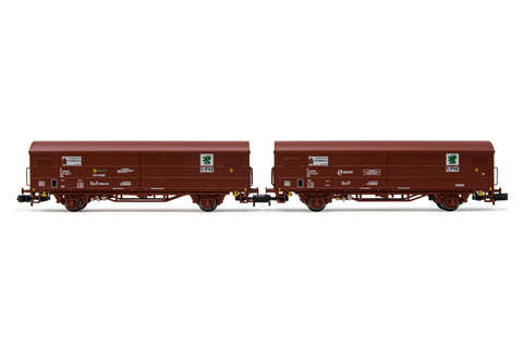 Arnold HN6578 N Gauge RENFE JPD Cantabriasil Oxide Red Wagon Set (2) IV