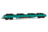 Rivarossi HR6486 HO Gauge FS Res Bogie Flat Wagon w/Covered Bogies Load V