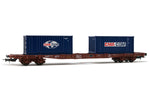 Rivarossi HR6502 HO Gauge D-ERR Sgss 4 Axle Flat Wagon w/20' CMA CGM Container Load