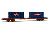 Rivarossi HR6502 HO Gauge D-ERR Sgss 4 Axle Flat Wagon w/20' CMA CGM Container Load