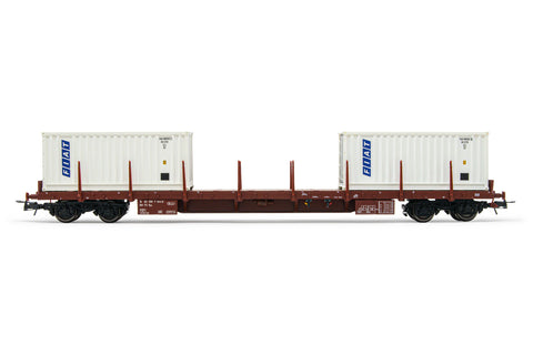 Rivarossi HR6523 HO Gauge FS Rs Flat Wagon w/2 x 20' Fiat Container Load