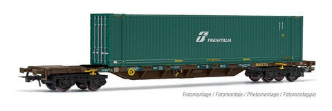 Rivarossi HR6576 HO Gauge FS Cemat Sgnss 4 Axle Wagon w/Trenitalia Container Load V
