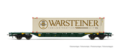 Rivarossi HR6578 HO Gauge Cemat Sgnss 4 Axle Wagon w/Warsteiner Container Load V