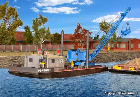 Kibri 39156 HO/OO Gauge Pontoon with Excavator Kit