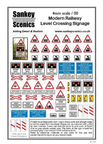 Sankey Scenics MLC4 OO Gauge Modern Railway Level Crossing Signage