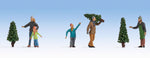 Noch 15927 HO/OO Gauge Selling Christmas Trees Figures Set
