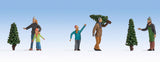 Noch 15927 HO/OO Gauge Selling Christmas Trees Figures Set